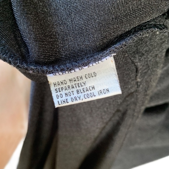 90s Reflections by Spiegel Black Gold Boho Maxi Dress M | Slinky Minimalist Chic - Picture 8 of 8